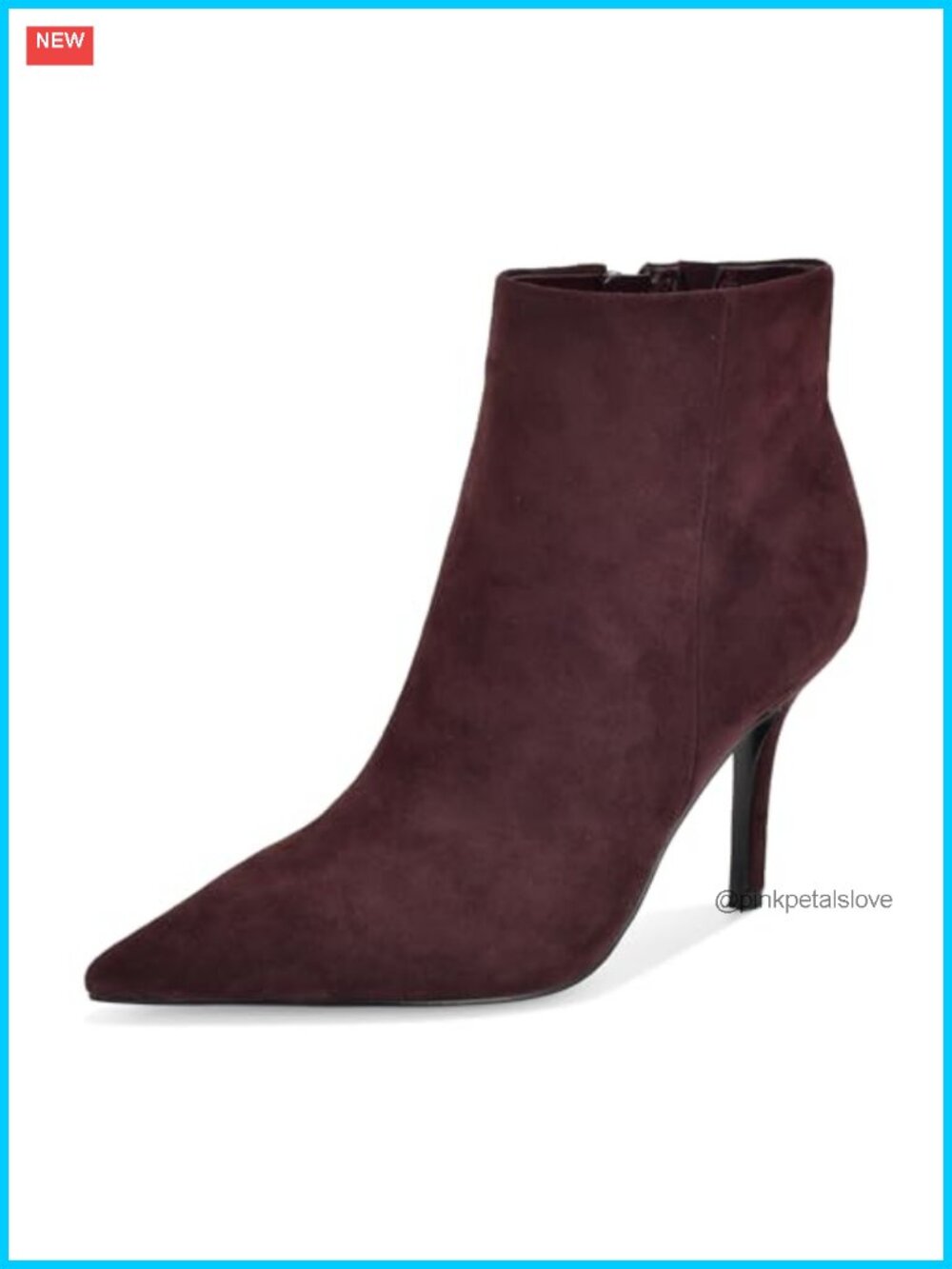 Suede Pointy Toe Ankle Booties with Zipper Closure